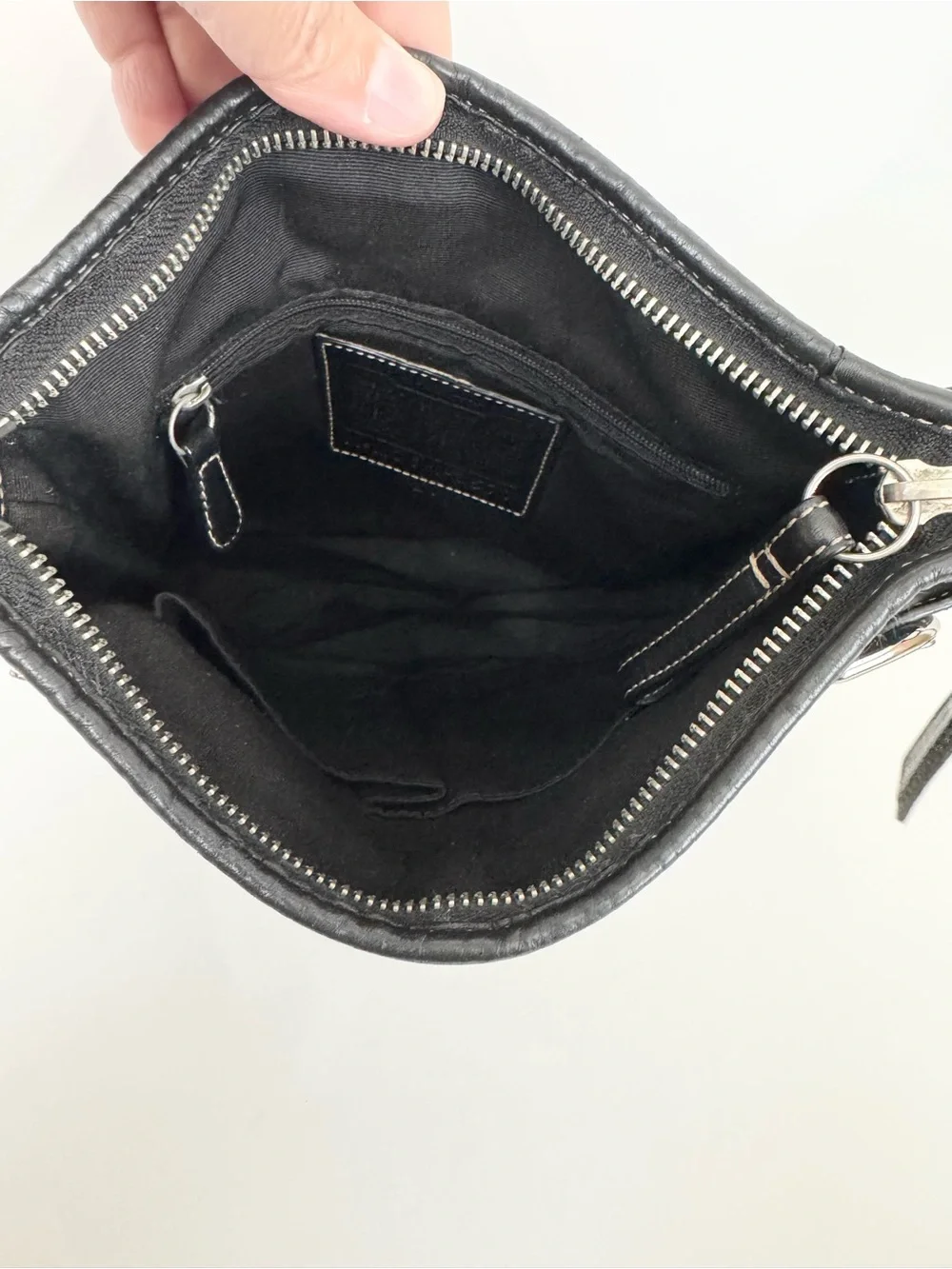 Vintage Coach Soho Signature Slim Jacquard Duffle Hobo Shoulder Bag Black #3577 - Picture 6 of 16